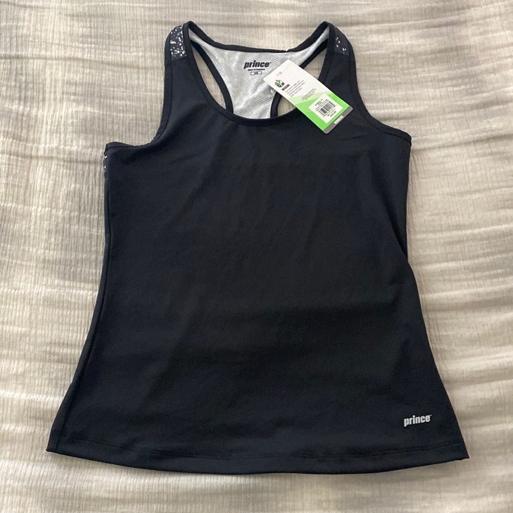 🔥NWT🔥 Prince Black Lunar Splatter Tennis Racer Tank
